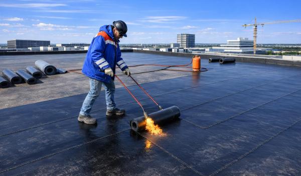 Toiture plate avec étanchéité bitume