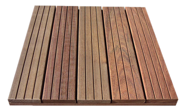 Dalle bois Ipé 5 lames 500x500