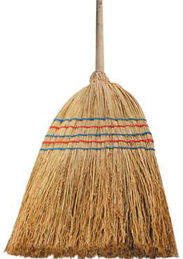 Balai paille de riz avec son manche